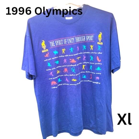 Vintage 90's Olypmics T-shirt Mens size large - Picture 1 of 5